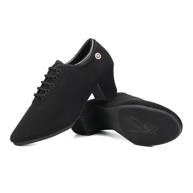 

Женские туфли из ткани Оксфорд, современные танцевальные туфли для джаза, обувь для танцев на среднем каблуке, высота каблука 5 см 41 чёрный