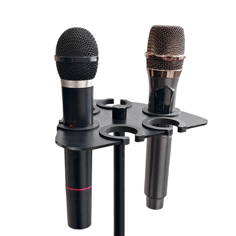 Durability On-Stage Multi Mic Holder Microphone Tray with AntiSlip Plastic Pad for Up To 8Mics Secure &Neat Storage