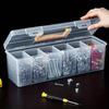 7pcs Tool Parts Storage Box Set With 6 Detachable Inner Bins Portable Plastic Hardware Organizer Case Storage Case Container