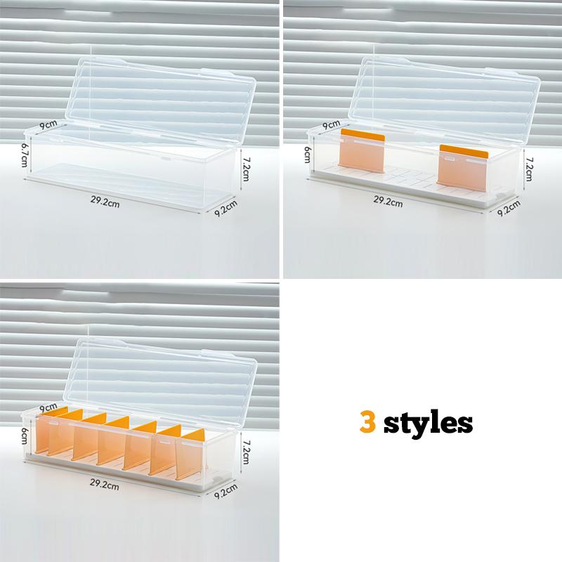 Clear Plastic Card Storage Box 550+ Capacity Adjustable Dividers for Game Cards | Customizable Compartments & Durable Organizer