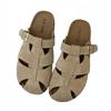 Thick-bottomed bag head half slippers women's outer wear 2025 summer new fashionable versatile hollow woven cool slippers women