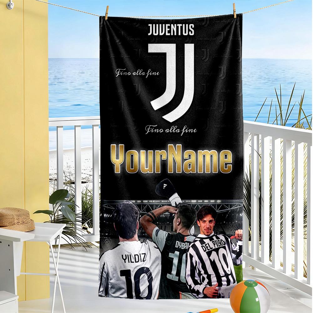 Juventus Customize Your Name Beach Towel High Absorbency & Quick-Dry Suitable for Sports Travel Swimming Yoga Bathroom Beach And Pool