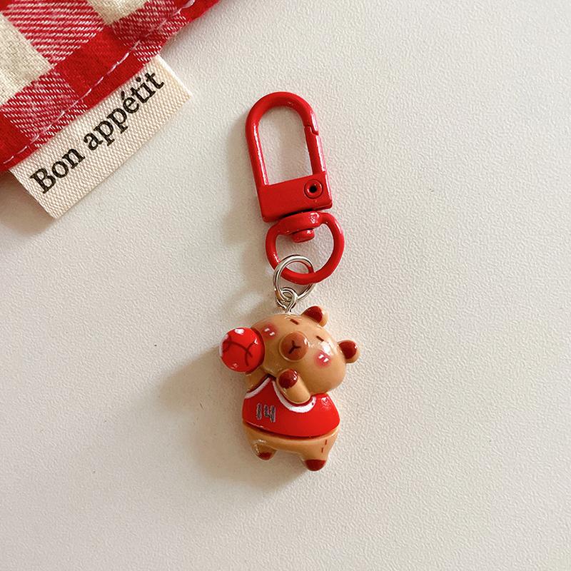 1-10pcs Capybara Keychains Bag Phone Pendant Kapibala Animal Hanging Pendants Men Women Cute Keyring Party Guest Jewelry Gift