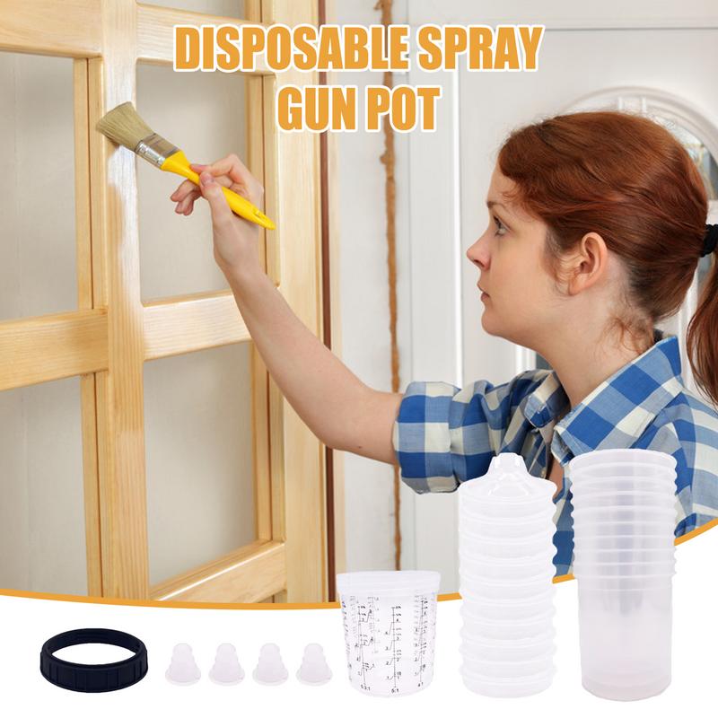 Paint Sprayer Mixing Cup Automotive Paint Kit With 10 Inner Cups & 10 Lids Efficient Painting Mixing Cup Easy-to-Refill