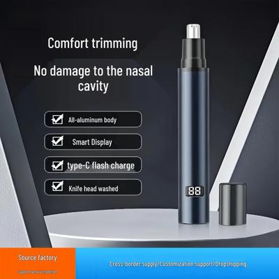 Rechargeable Men's Electric Nose Hair Trimmer & Cleaner