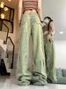 2025 Herbst Retro Spritzer zerrissene Low-Rise Wide-Leg Jeans für Männer und Frauen – Europäischer und Amerikanischer High Street Stil