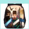 Stylish Unisex Minecraft Student Backpack Large Capacity 15-inch School Bag