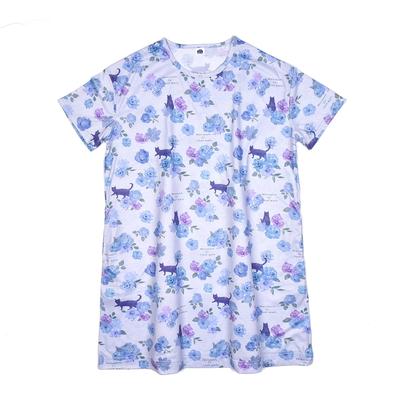 Kusguru Japan Schlafanzug Zimmergröße M Damen Oberteil, Kleid, Blau,