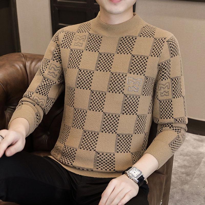 

Men s Trendy 2025 Autumn Semi-High Neck Sweater 3XL (185) - 170-185 jin recommended жовтий