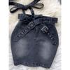 American Style Sexy Denim Tied Slim Fit Short Halterneck