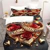 Couple'S Ring Roses Pattern 3D Printed Duvet Cover Set Simple Luxury Style Bedding Set Soft Comfortable Quilt Cover Pillowcase