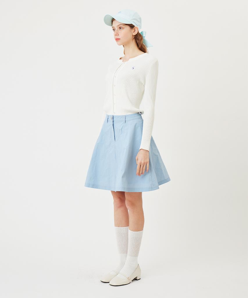 AVEN Button Point Round Neck Knit White