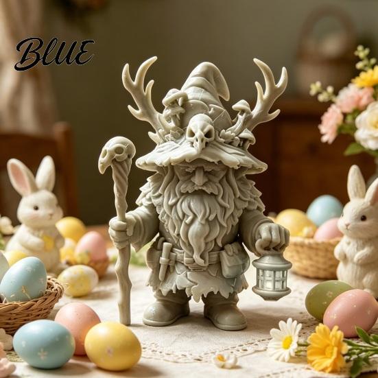 DIY Hand-coloring Decoration Kit Dwarf Wizard Figurine, 3D Printed Fantasy Mage Statue, Forest Sorcerer Decor Creative Hand-painting Craft for