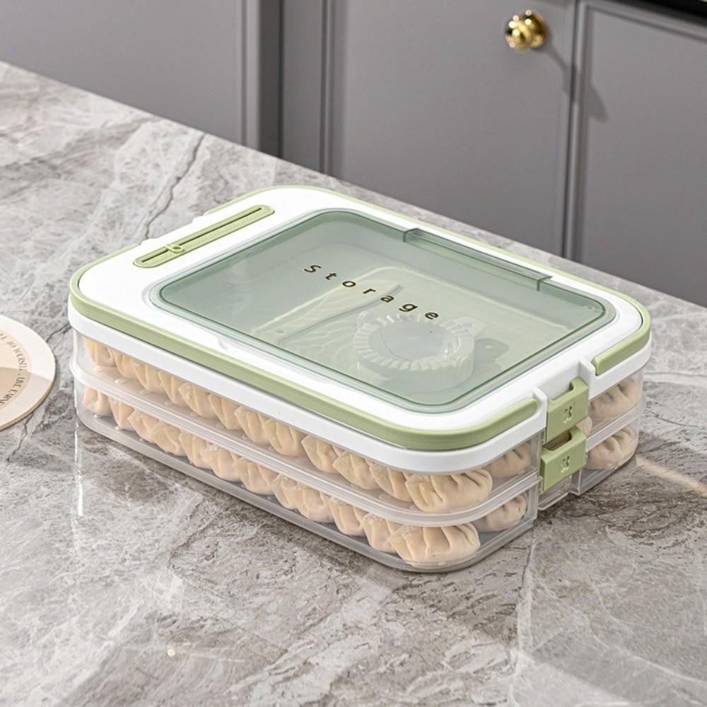 1/2/3/4 Schichten Aufbewahrungsbox für Teigtaschen Großes Fassungsvermögen Antihaftbeschichtet Kühlschrankbox Frischhaltebox Gefrierfachbox Heimküche