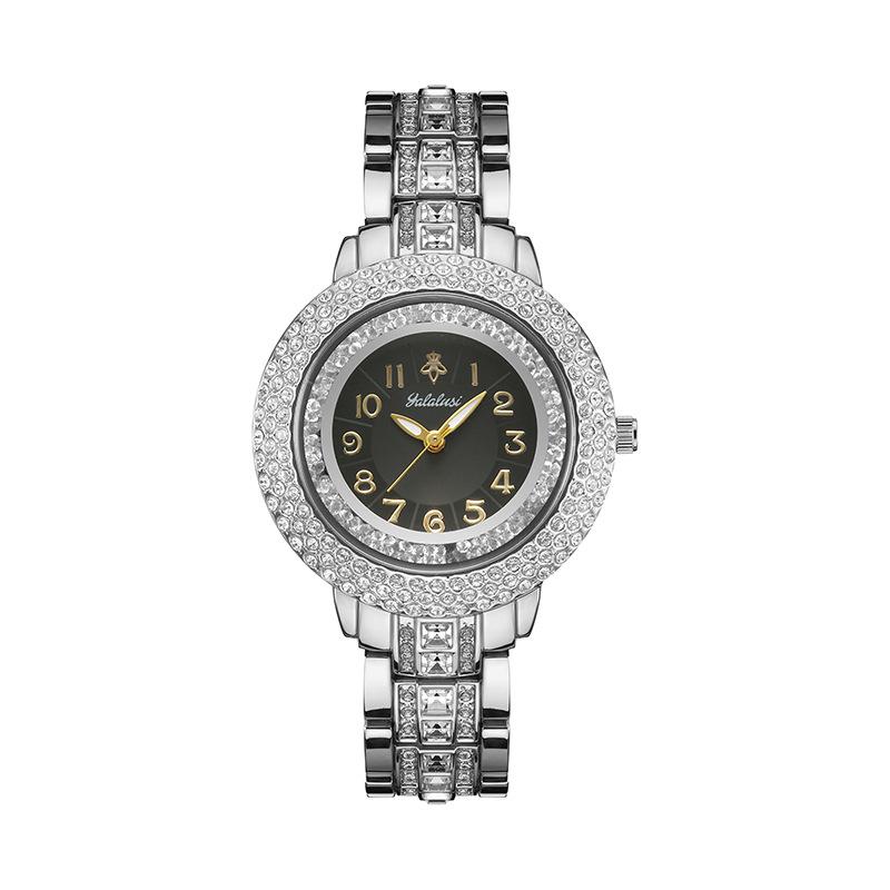 Yalalusi Women's Luxury Gold Diamond Quartz Watch - Fashionable, Waterproof, and Elegant Casual Wristwatch.
