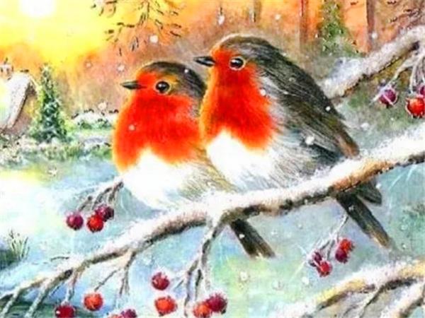 Diamond Art Painting Bird Snow Home Decor Square/round Embroidery Mosaic Animal Winter 5d Diy Wall Sticker