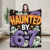 Haunted by 67 Funny Ghost and Pumpkin Halloween Soft Blanket Graphic Couch Chair Flannel Bedspread Sofa Bed Cover