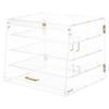 Bakery Display Case, 4-Tier Commercial Countertop Pastry Display Case, Clear Acrylic Bread Box for Kitchen, Party Cake Cabinet with Magnetic Rear Door