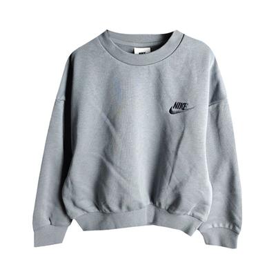 Nike Sweatshirt Sports Casual Crew Neck Pullover Long Sleeve Kids Tops Gray HF1138-030