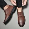 Fashion Social Shoe for Men Leather Casual Spring Autumn Lace Up Dress Shoes Man Oxfords Business Cheap Liquidation Party 2024 Trend New