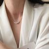 Frosted Pendant Necklace Minimalist Clavicle Chain Fashion Cat Eye Necklace  For Women