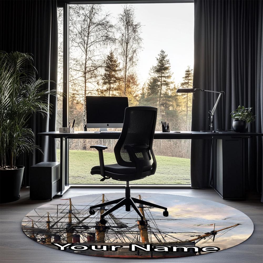 Custom Name Anno 1800 Printed Round Rug Carpet Chair Rug Area Rug Entryway Doormats,for Office Chair Living Room Bedroom Kitchen Room.