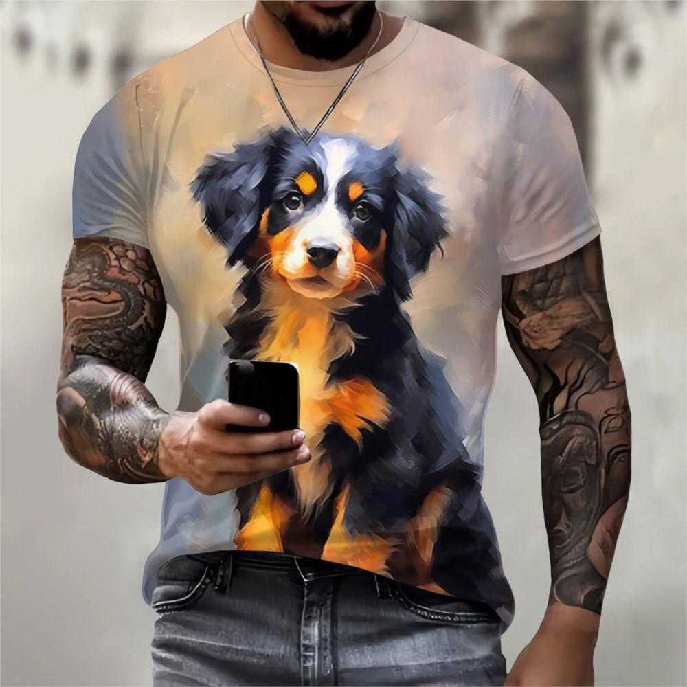 Funny Animal 3D Print T-Shirts Hip Hop Short Sleeve Oversized Men's T-shirts