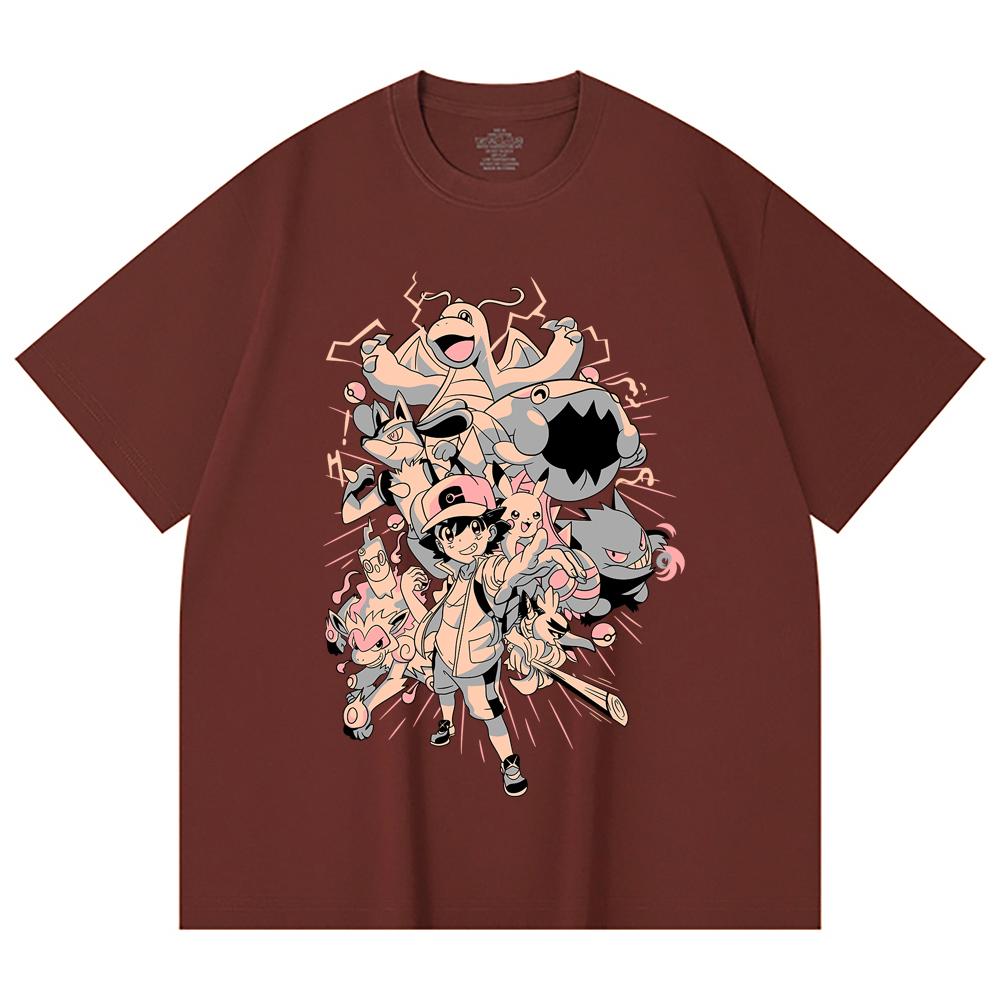230 Gsm 100% Cotton Pokemon V20 Print Unisex Heavy Cotton T Shirt