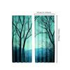 2pcs Forest Woodland Curtains with Summer Foliage Trees & Sun Rays Design, Scenic Polyester Window Drapes for Living Room & Bedr