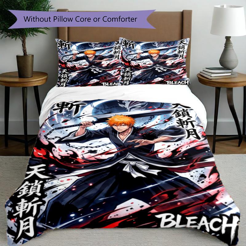 3pcs Duvet Cover Set (1*Duvet Cover + 2*Pillowcase, Without Core), Bleach Print Bedding Set, Bedroom Decor, All‑Season, Gift