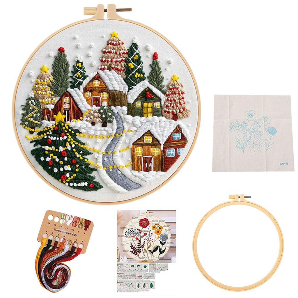 Christmas Embroidery Kit Hand Embroidery Kit creative handmade needlework kits Christmas embroidery kits for beginners