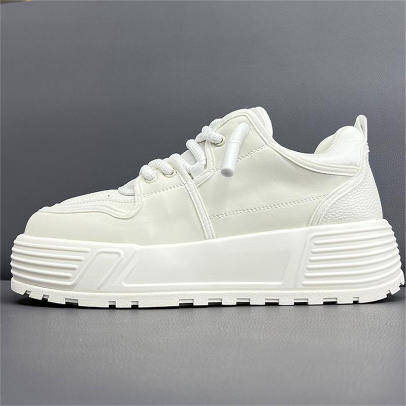 

European high-end new leather sports and leisure board shoes platform bread shoes 38