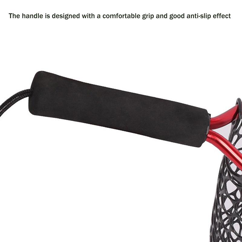 Portable Fishing Nets Ultralight Aluminum Alloy Silicone Wear Resistance Mesh Hand Dip Casting Landing Net For Fly Fishing
