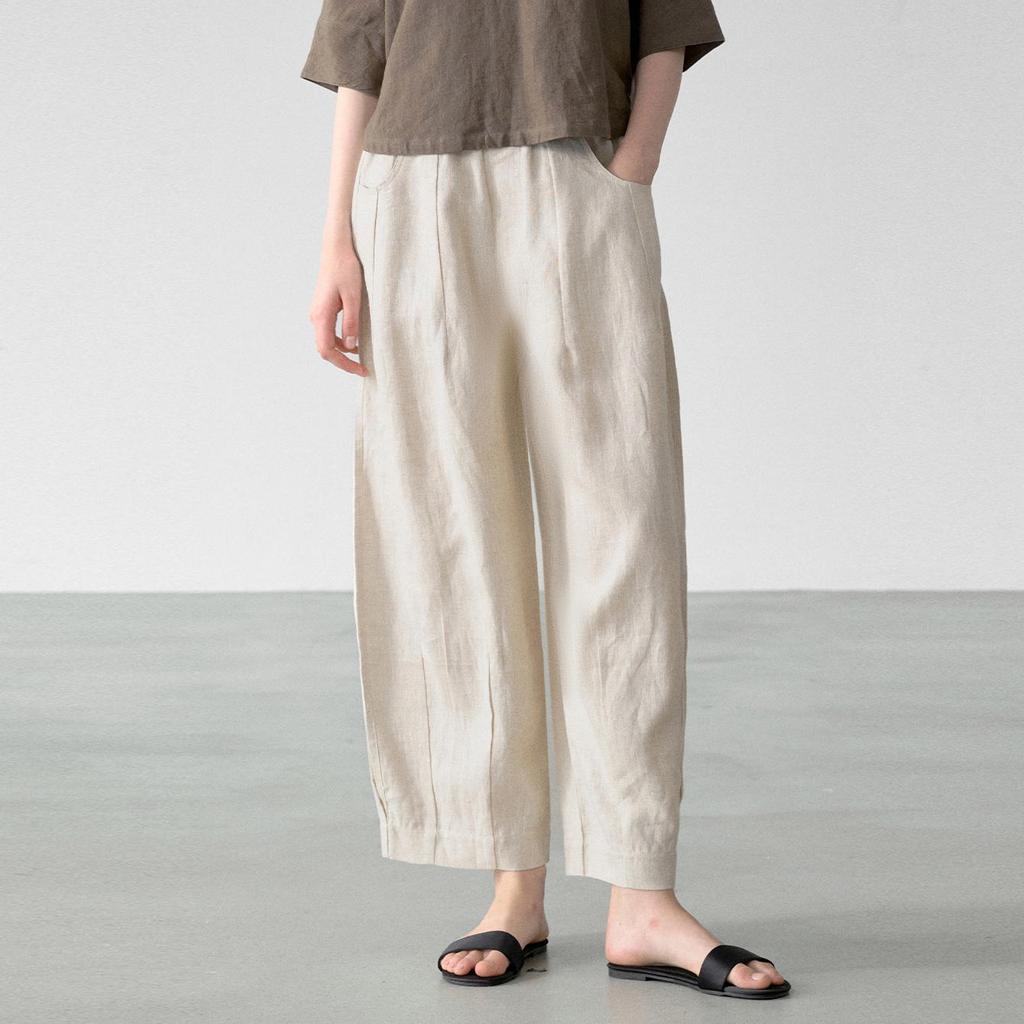 Pantaloni Casual da Donna 100% Lino Puro - Nuova Collezione Primavera/Autunno 2026, Traspiranti, Ampi, Gamba Dritta.