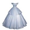 Vestito principessa in filato colorato blu gonna soffice vestiti per esibizione solista test artistico vestito vocale per presiedere al banchetto abito da sera temperamento