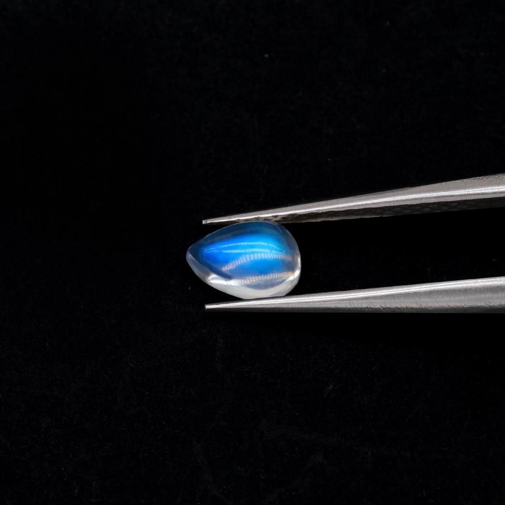 Natural Faceted Pear-Shaped Blue Moonstone for Pendant or Ring