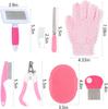 8-piece Small Animal Pink Beauty Set Rabbit Beauty Set with Pet Nail Clippers and File Flea Comb