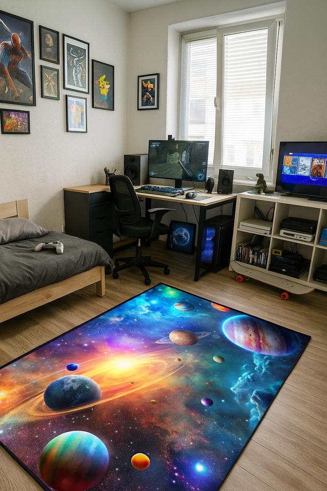 Dywan 3D Strado GALAKTYKA 100x150 cm nowoczesny z efektem kosmicznym do pokoju młodzieżowego