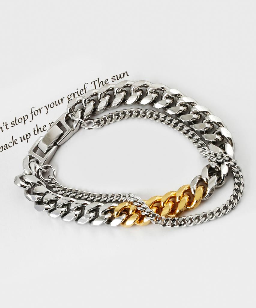 Shoveoff Svb-S1007 Cut Double-Strand Men'S Chain Bracelet