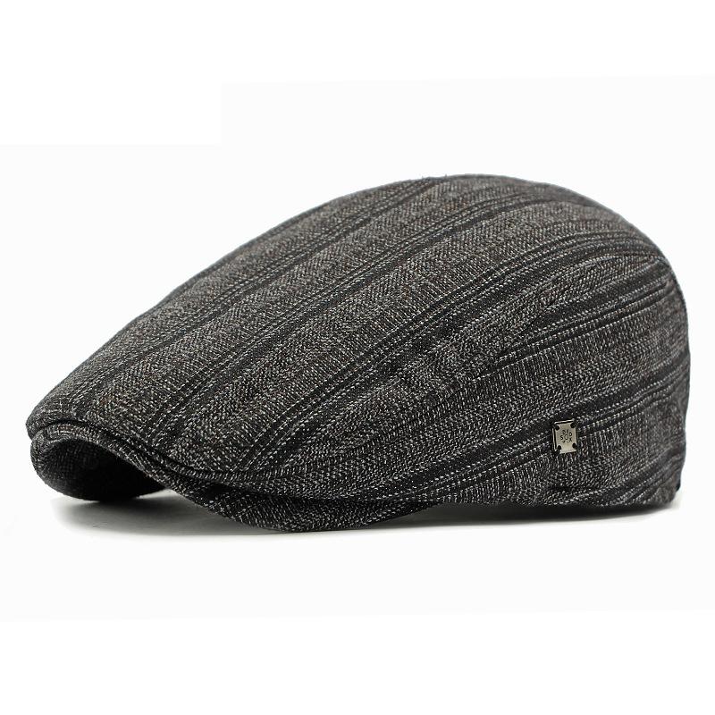 Peaked Cap British Retro Forward Hat Autumn Winter Beret Men's Velvet Warm Cap