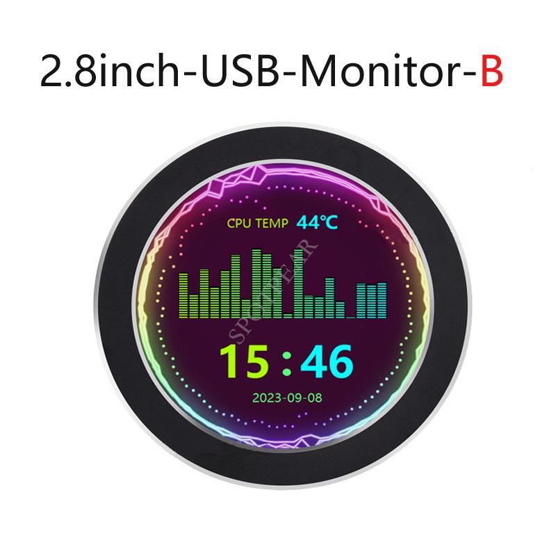 2,8-Zoll rundes USB-Display mit Wasserkühlung, 480x480 Auflösung & Tonaufnahme-Funktion