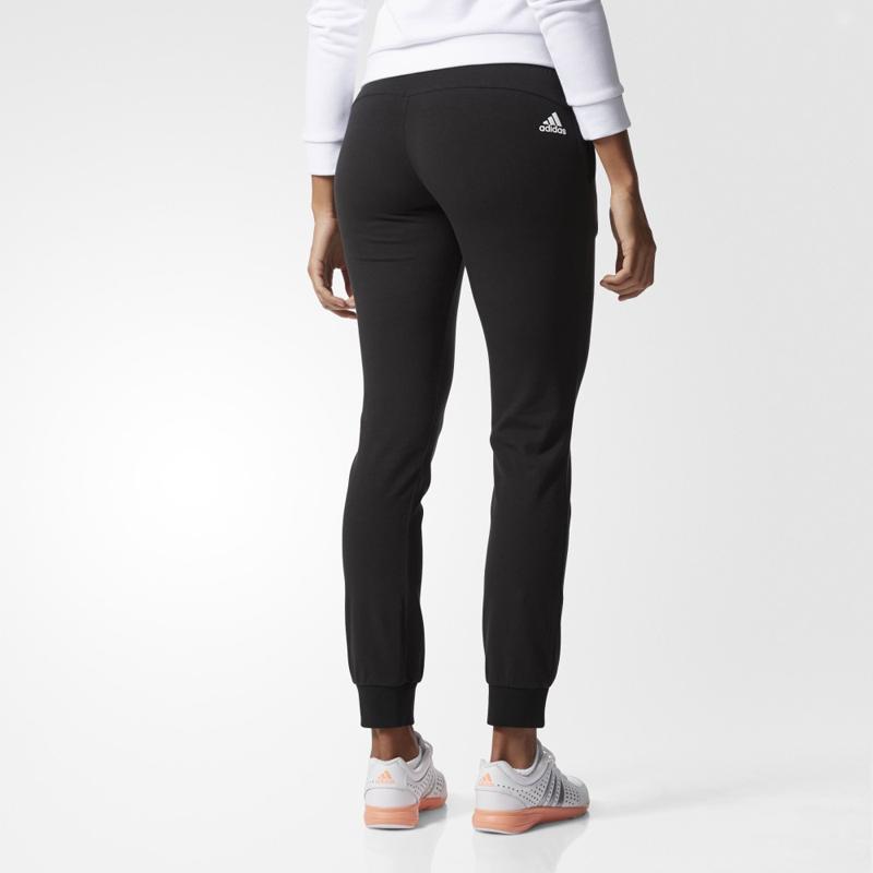 Adidas Logo Cuffed Fashion Casual Knitted Sports Pants Women Pants Black BK5469