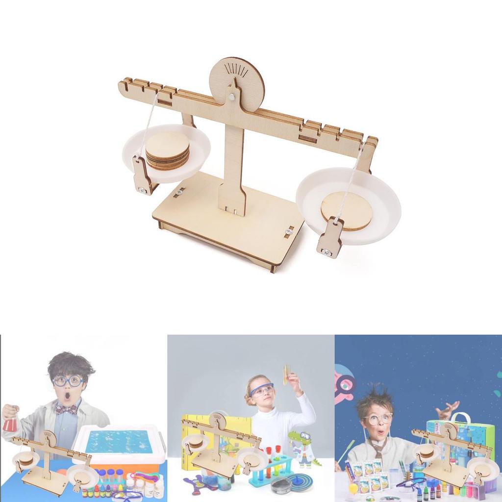 Échelle de Balance en Bois Bricolage Expérience Scientifique Jouet Pour Enfants Kit Éducatif Stem Fait Main