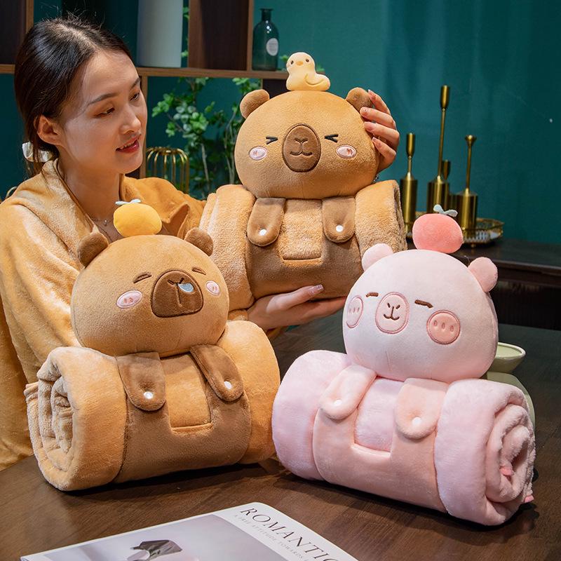 3D Cartoon Plush Doll Blanket - Office Nap & Air Conditioning Cover, Gift for All Ages