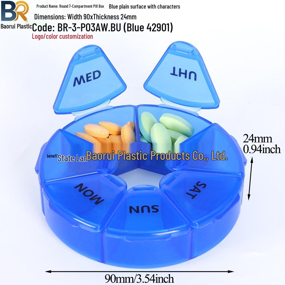 7-Day Round Petal Pill Box: Compact 7-Grid Medicine Organizer for Travel