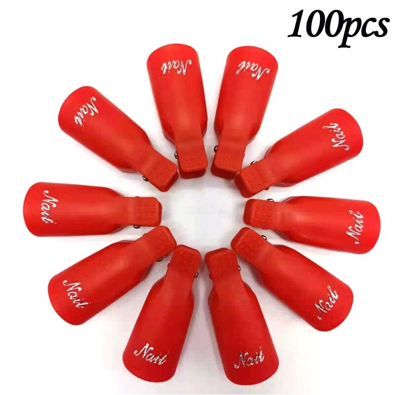 50/100/200ks gelových odstraňovačových obalů Plastový odstraňovač laku na nehty Clip Art Soak Off Cap Tipy na čištění nehtů na prsty Nástroje