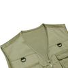 Men Waistcoat Solid Color Multi Pockets Zipper Sleeveless Spring Vest for Fishing