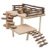 Hamster Natural Wood Playground Set Hamster Living Climbing System for Small Pets