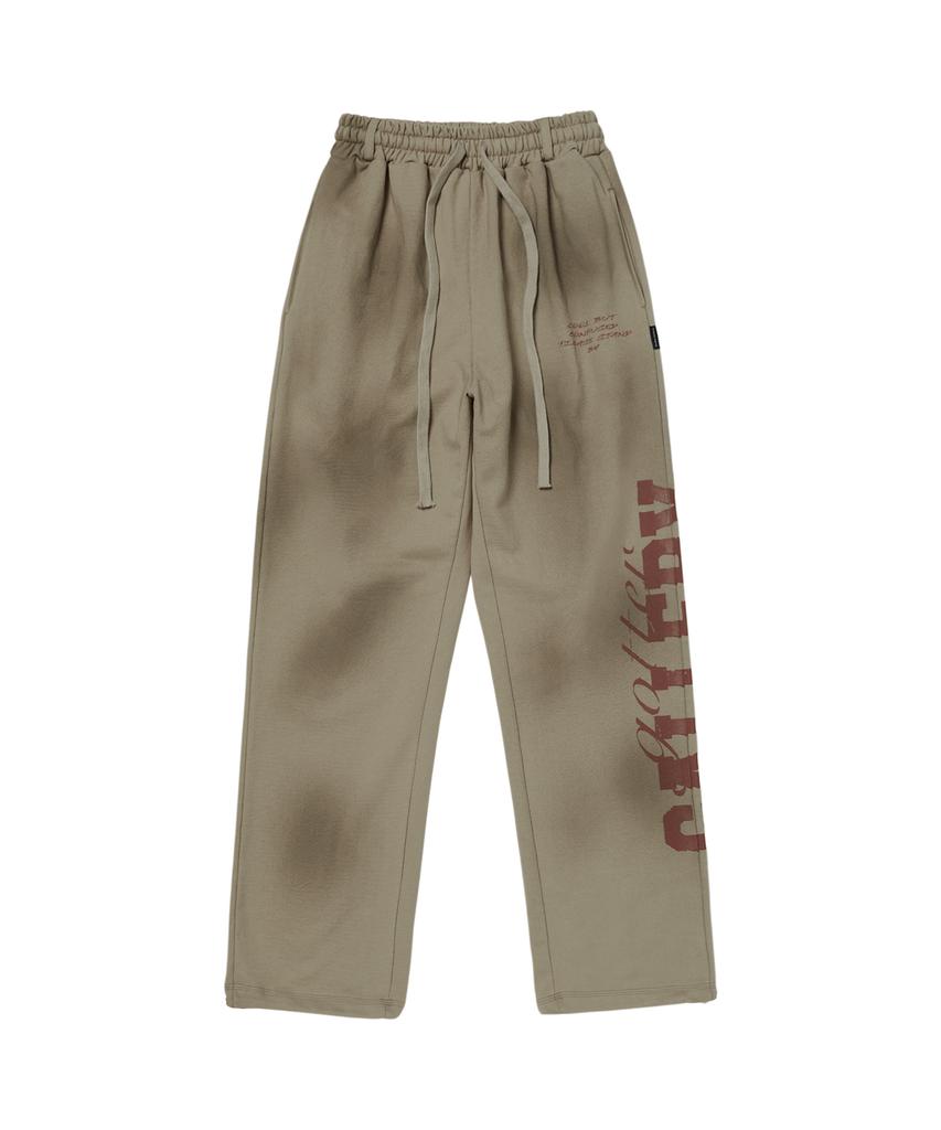 Garter Gallery Side Logo Cross Dirty Sweat Pants_Beige