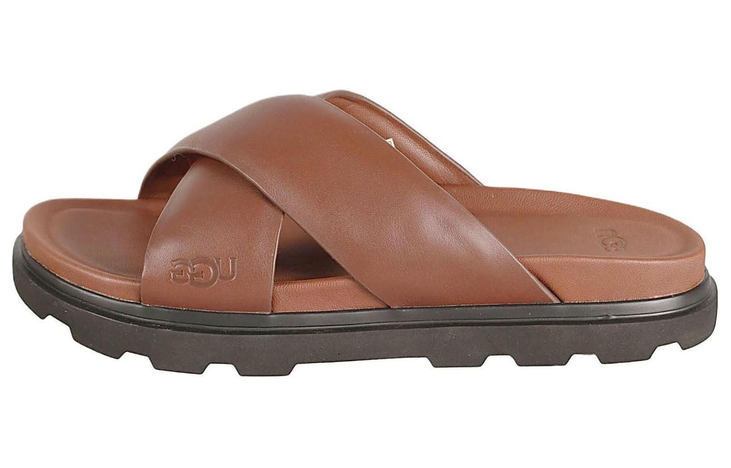 Сандалии-шлепанцы UGG Capitola Cross Slide Коньяк 1153076-COG 43